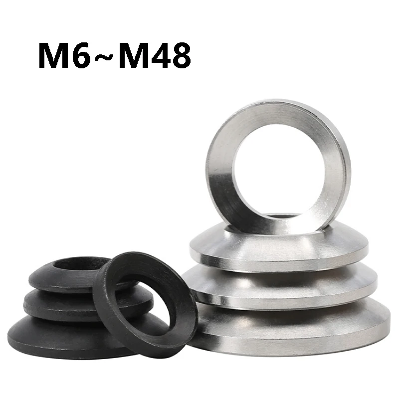 1~3Pcs 304 Stainless Steel Conical/Countersunk Flat Washers Concave Convex Cone Gaskets Carbon Steel Conical Spherical Washers