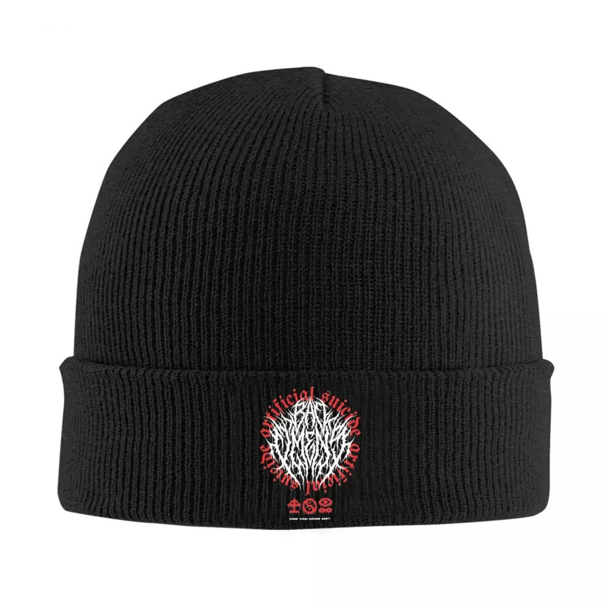 Artificial Vintage Music Beanie Hats Bad Omens Band Art Street Caps Female Male Gym Knit Hat Autumn Graphic Head Wrap Beanie Hat