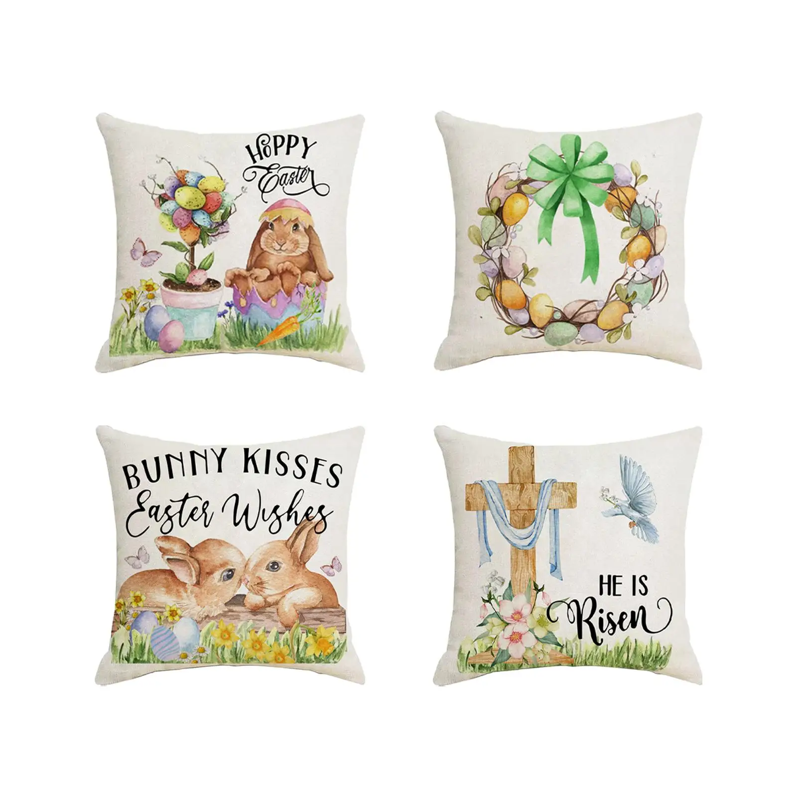 Easter Pillow Cover Easter Decoration Home Decoration Holiday Decor Cushion Cover Case Ornament Easter Pillow Case 18x18 inch