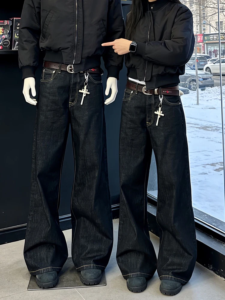 

Bla Original Denim Straight Leg Men's Jeans Winter Trendy Cleanfit Pants American High Street Micro Flare Trousers
