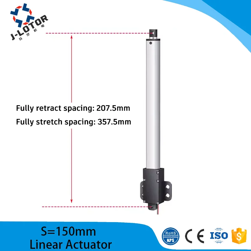 S=150mm Micro electric push Telescopic rod linear actuator with high thrust Reciprocating small DC motor 12V mini elevator 24V