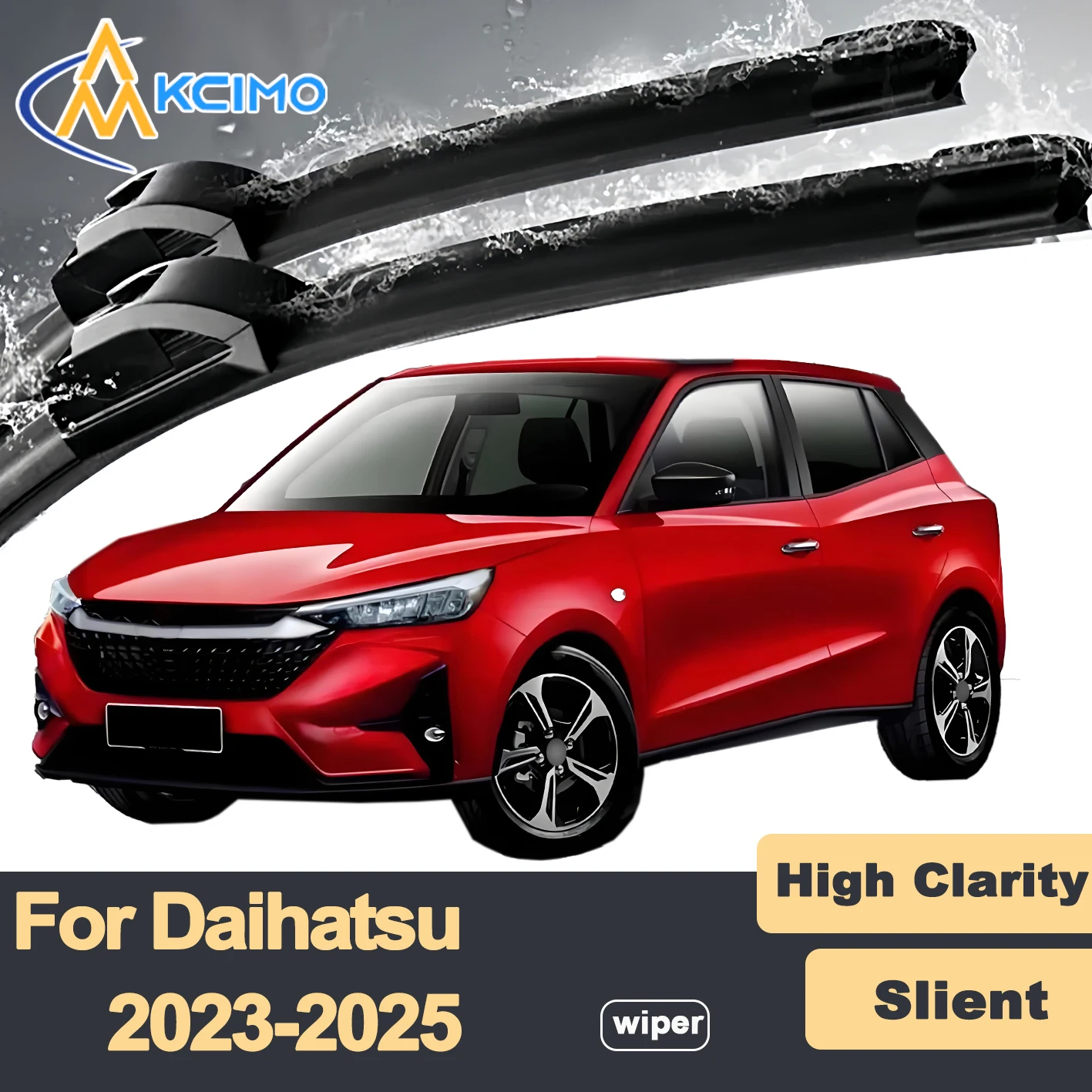 

Premium Rubber Durable Silent Windshield Wiper Blades 2pcs for Daihatsu Ayla A350 2023-2025 Toyota Agya Wigo Perodua Axia