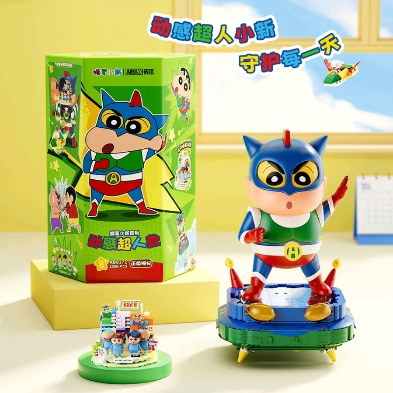 New AREAX Crayon Shin Chan Series Building Blocks Transform Into