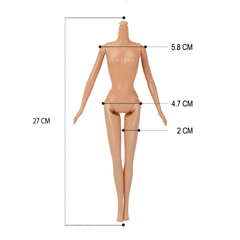 New 30cm Doll's Body 1/6 Bjd 7 Joints Movable 27cm Height Doll Body Girls Diy Dress Up Toys