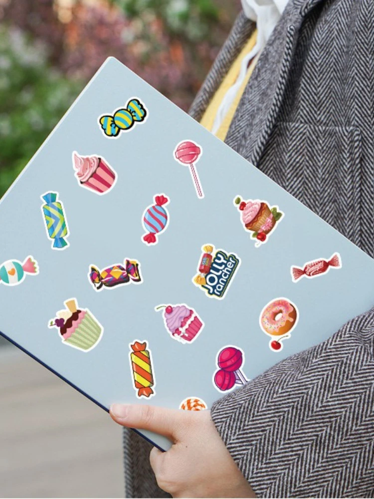 AliExpress NONE 100PCS Cartoon Lollipop Donut Waterproof Stickers for Helmet Bicycle Hand Account Pencil Case Decals