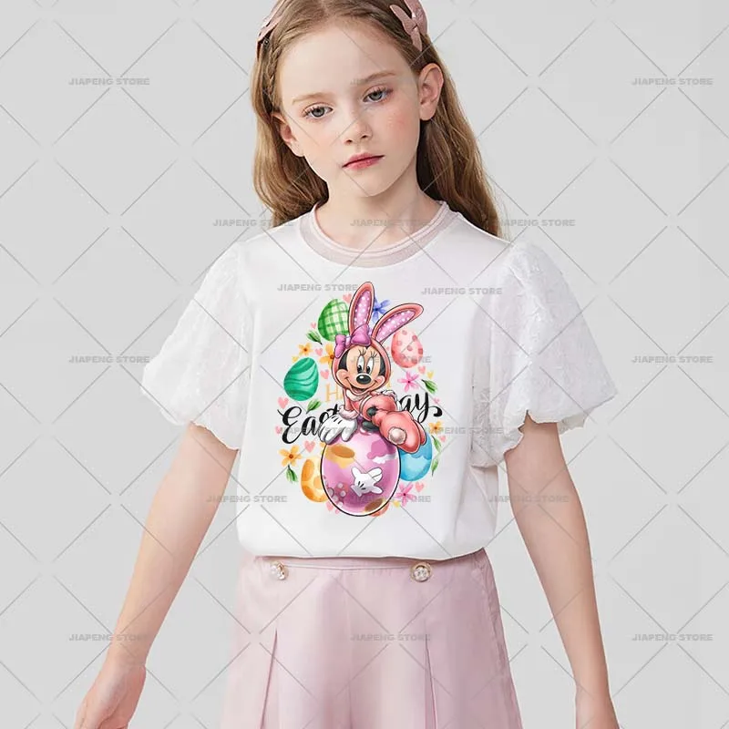 Disney Easter Minnie Thermal Transfer Sticker Iron on Transfers For Kids Clothes Fashion Mickey Mouse Printed Patches On Clothes