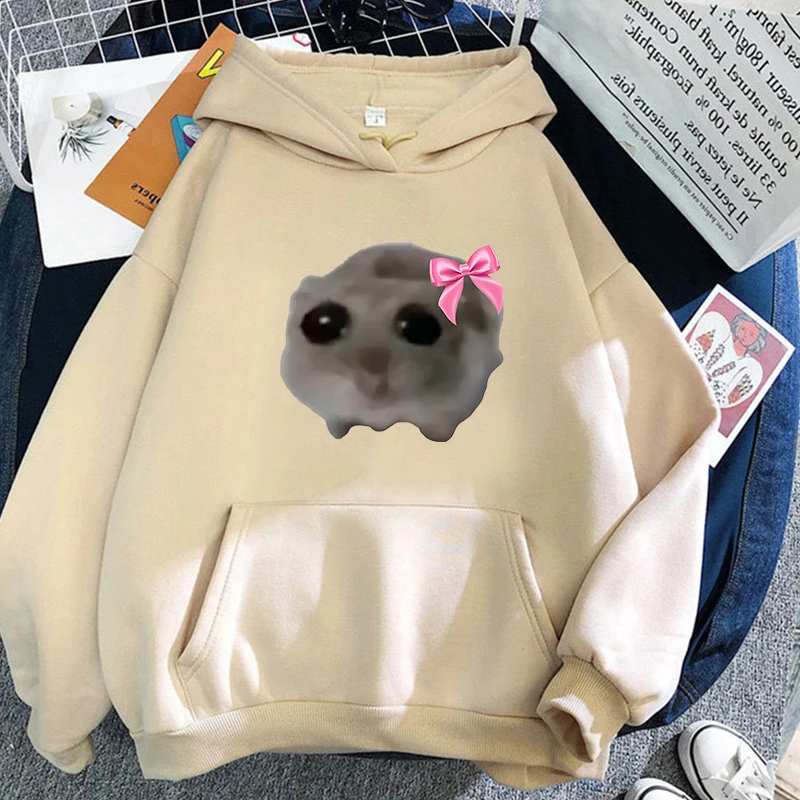 

Cute Sad Hamster Graphic Hoodie Women/men Aesthetic Clothing Autumn Winter Fleece Sweatshirt Casual Long Sleeve Sudadera Tops