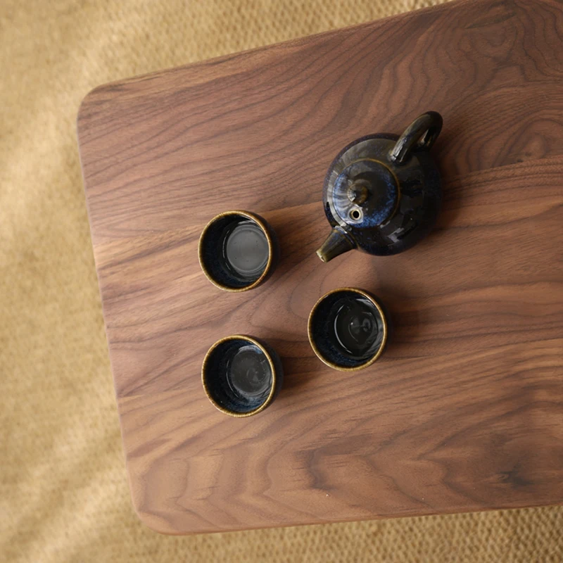 Black Walnut Foldable Bay Window Desk Luxury Tatami Table Japanese Tea Stand Space-Saving Elegant Low