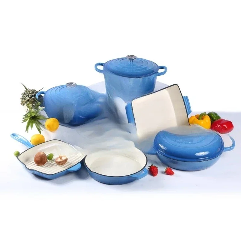 Cast Iron Cookware Cooking Pot Casserole Set, Kitchenware Manufacturing