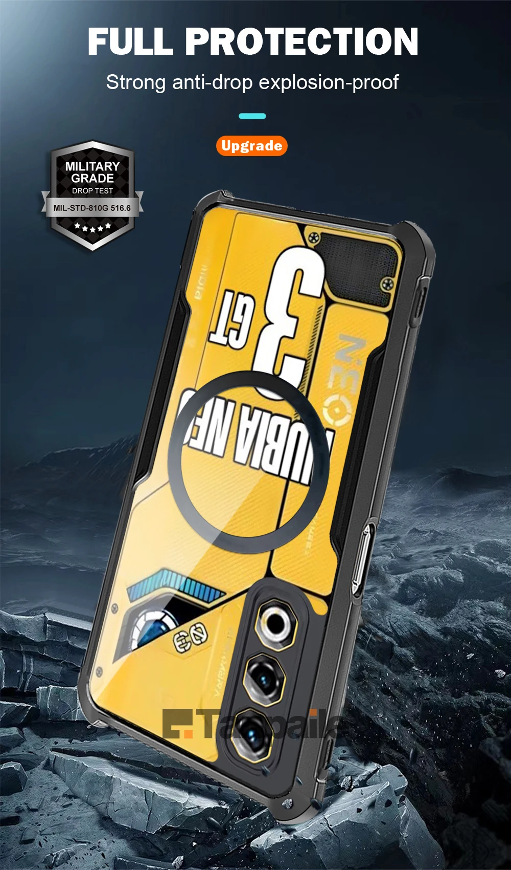 Tanpaile - Ultracienkie magnetyczne etui na ZTE Nubia Neo 3 GT, odporne na wstrząsy, z miękkiego TPU, przezroczyste, z bumperem, obudowa na telefon, funda — zdjęcie produktu 5