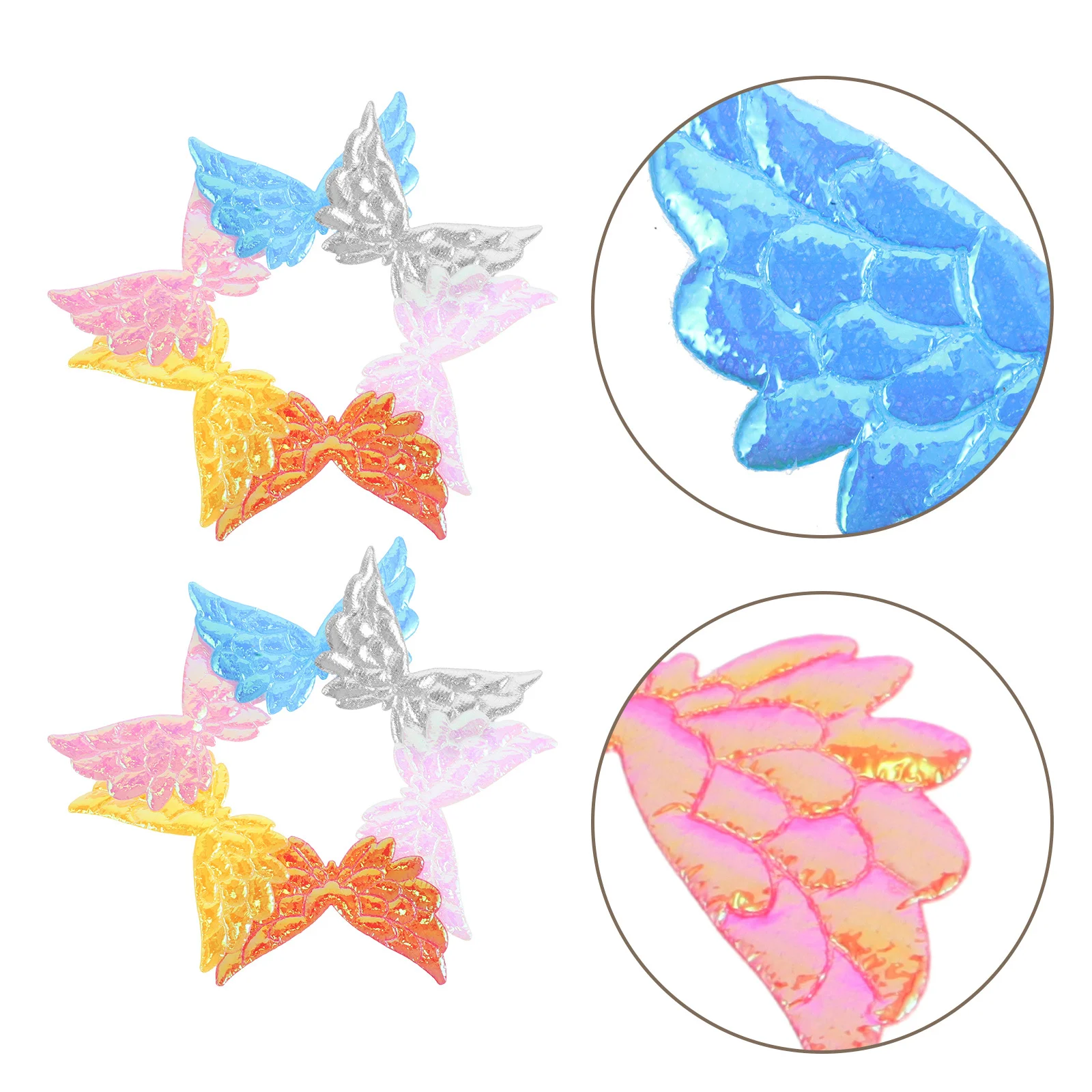 

70Pcs Wings Appliques Mini DIY Wing Patches for Crafts Birthday Cake Toppers Hair Accessories for Girls Party