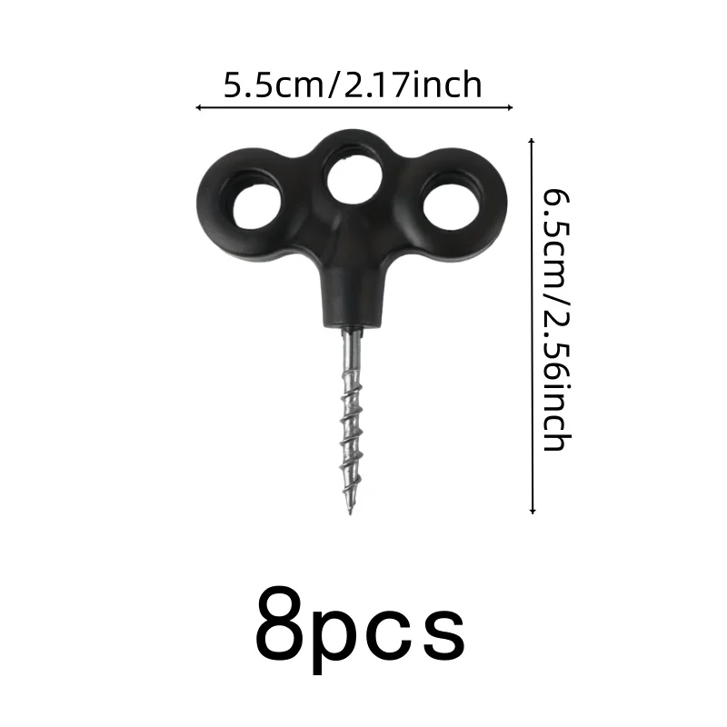 Galvanized Steel Body Spiral Ground Anchors, 8 pcs, Beach Sand Fixing, Spiral Auger Design for Outdoor Camping
