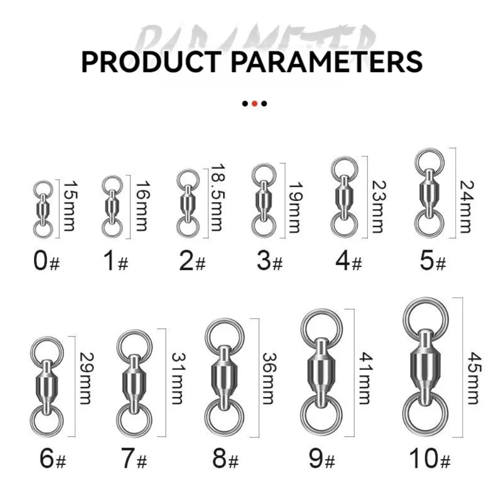 볼 베어링 스테인레스 스틸 낚시 커넥터 스위블 솔리드 링, 트롤링 미끼 루어 도구, 해수 및 담수, 10 개 