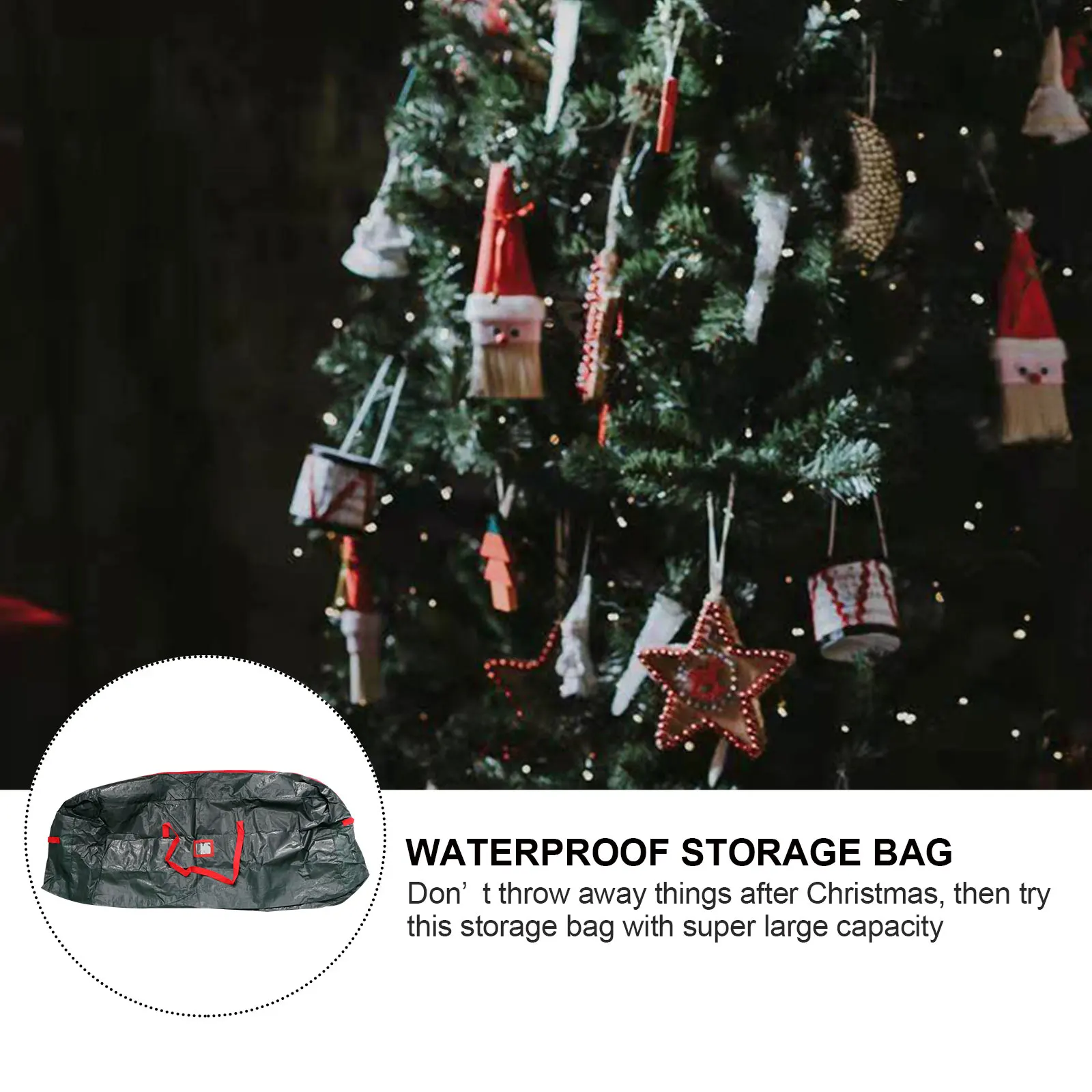 

1Pcs Christmas Tree Storage Bag Large Capacity Waterproof Xmas Tree Pouch Outdoor Household Festival Storage Organizer Dustproof