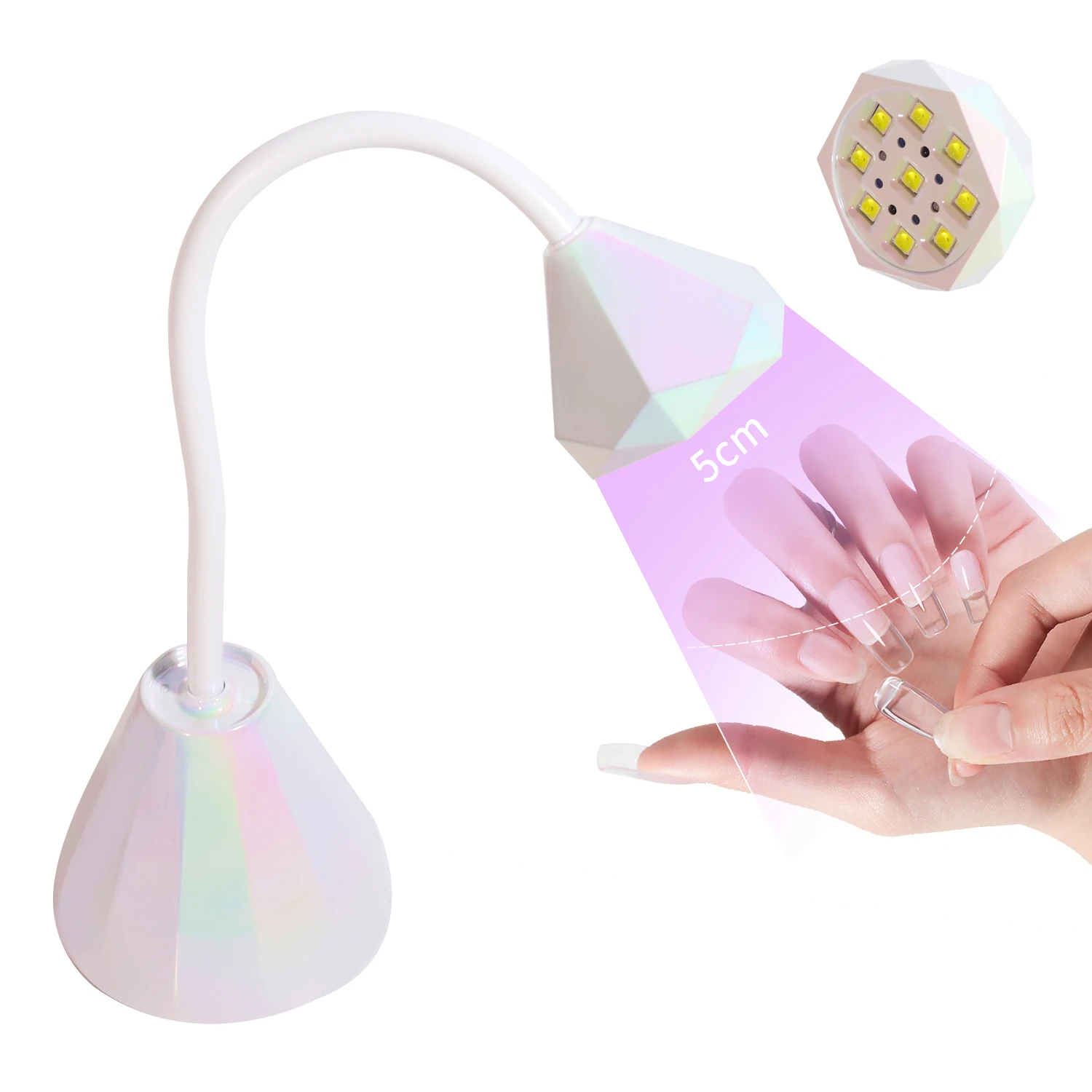 

Rechargeable 27W Mini UV Light for Gel X Nails Extension,Cordless Portable Nail Dryer 360°Rotatable Gooseneck Polish Curing Lamp