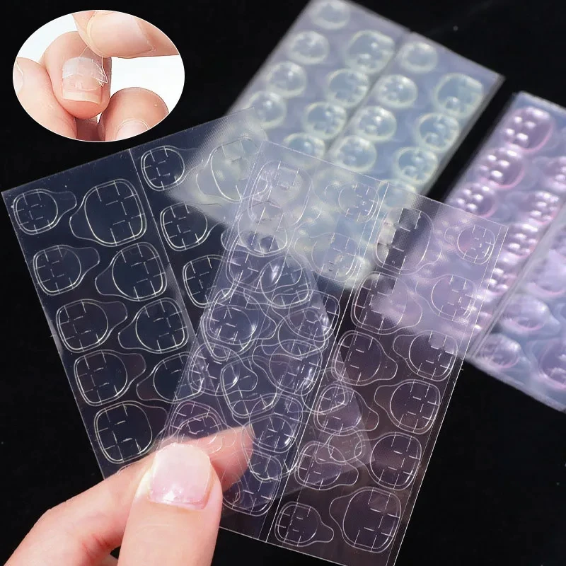 10/5sheets Clear Double Sided Nail Glue Stickers Adhesive Slider Jelly Gel Glue Patch For False Manicure Tips Nails Accessories