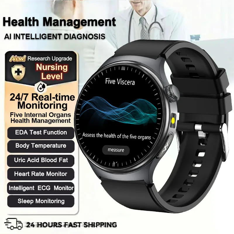 2026 New Upgraded Health Monitoring Uric Acid Blood Pressure Blood Oxygen Heart Health Check Smart Watch ECG smart watches Man image 3