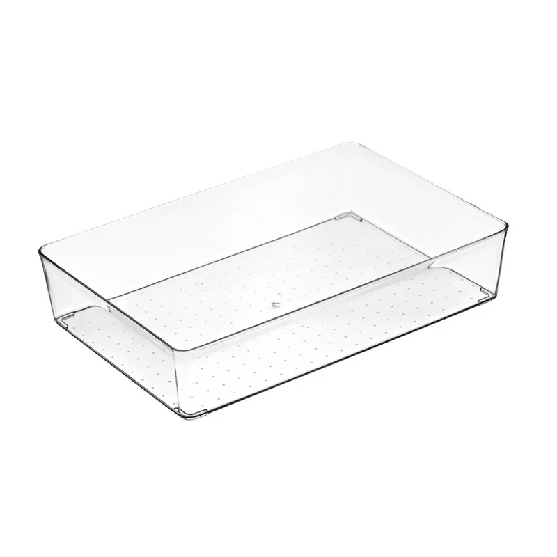 1pc Drawer/Desktop Makeup Storage Box, Clear Vanity Organizer, Anti-Scratch Multi-Compartment Jewelry Accessories Storage