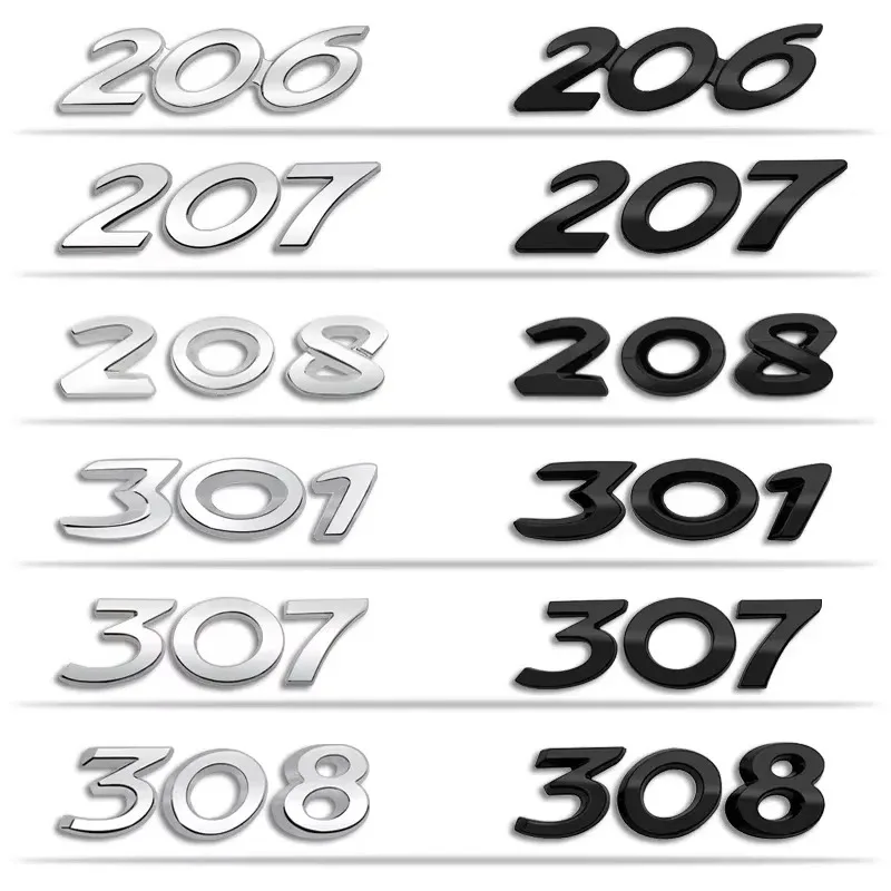 Car Trunk Metal Logo Sticker High-quality Anti-falling Exterior Accessories Suitable for Peugeot 206 207 208 301 307 308