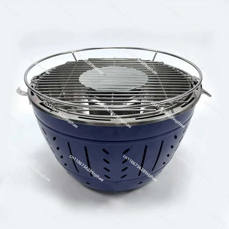 Portable BBQ Charcoal Grill, Household Lotus Grill, with Internal Fan, Smokeless and Anti-scalding Grill