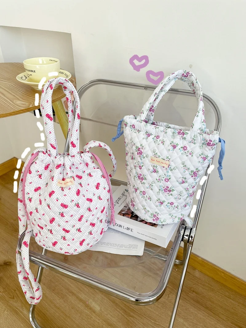 1 حقيبة صغيرة مبطنة بالزهور الطازجة متعددة الوظائف حقيبة ظهر محمولة حقيبة تخزين لطيفة #2