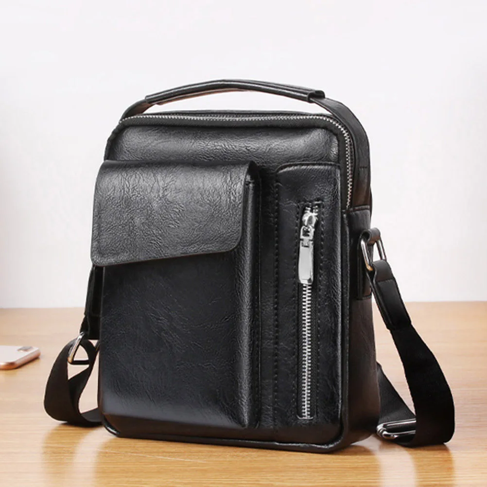 

Messenger Bags for Men High Grade PU Adjustable Strap Ideal for Cellphone Wallet Storage