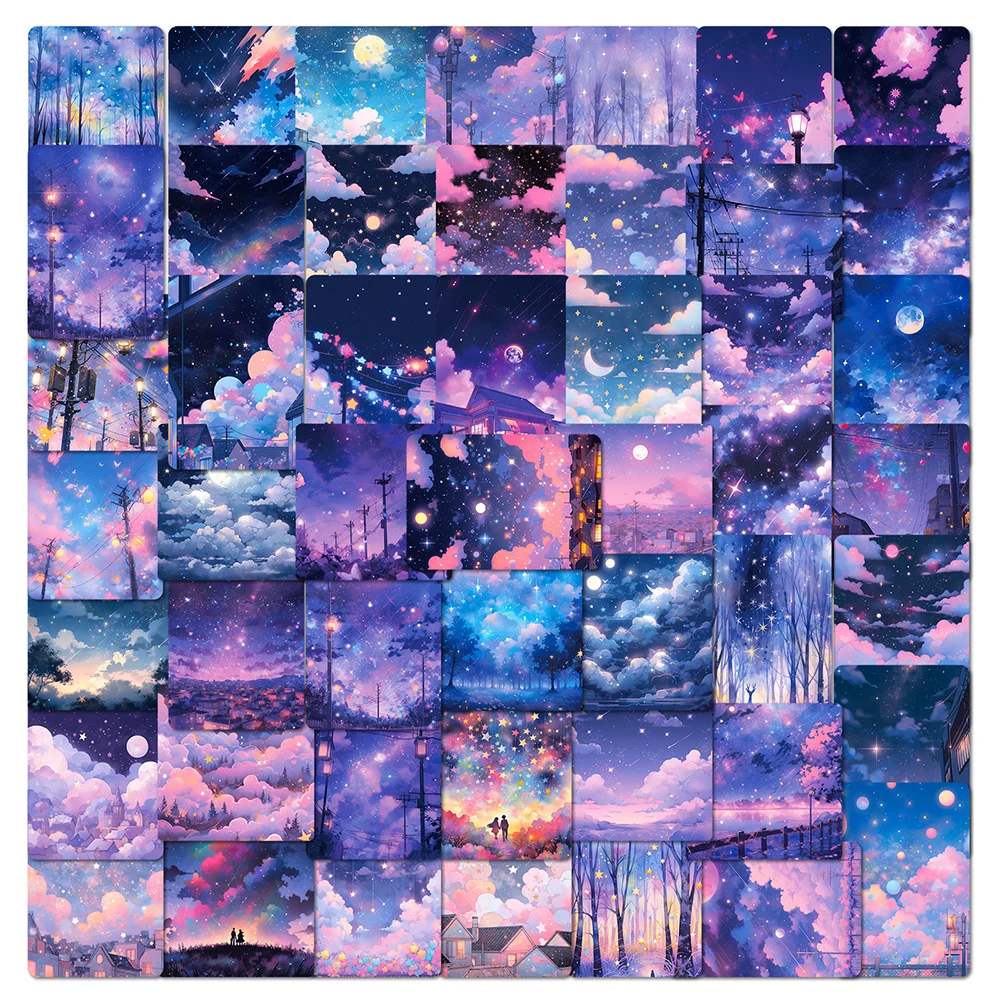 

10/30/50pcs Dream Aesthetic Anime Starry Sky Stickers Kawaii Girls Decals Waterproof Decorative Laptop Stationery Vinyl Sticker