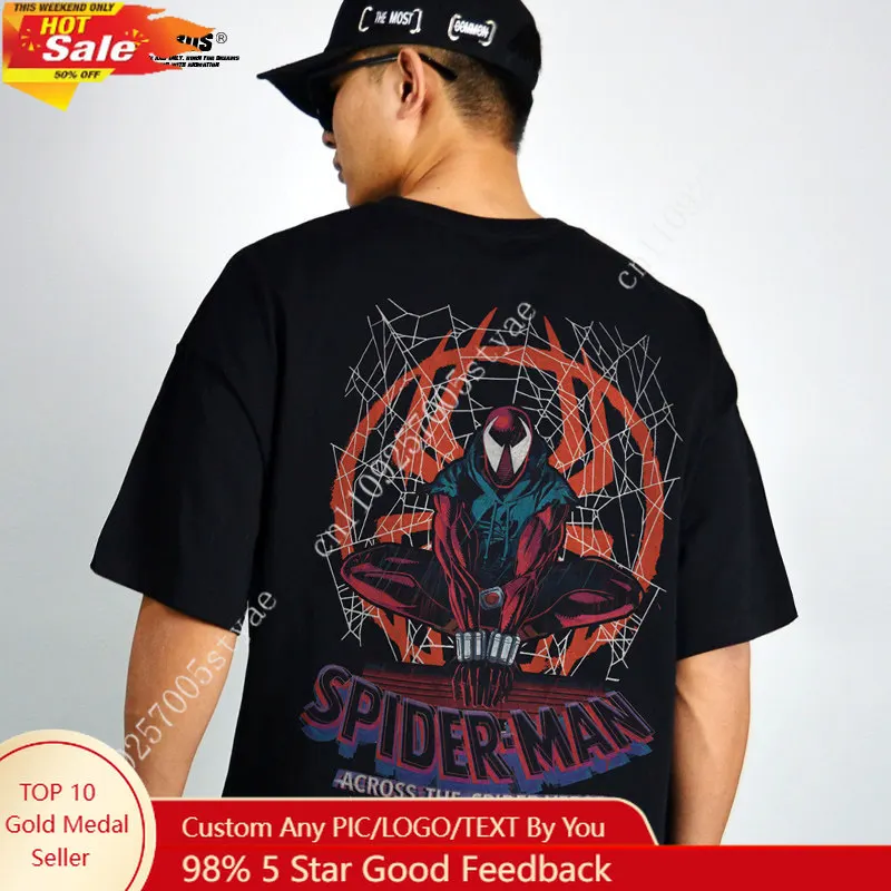

High-quality Cotton Spider-Man Universe Traveling T-shirt for Men and Women Suitable for Summer.