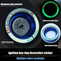 New Aluminum Car Ignition Key Switch Ring Cover Key Hole Circle Stickers for Focus 2 3 4 MK2 MK3 MK4 Kuga Escape Mondeo