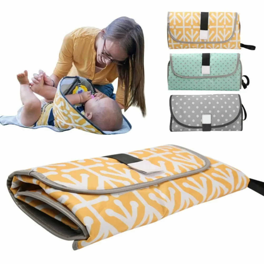 Portable Diaper Changing Pad Clutch for Newborn Foldable Clean Hands Changing Station Kit Soft Flexible Travel Mat Baby Care