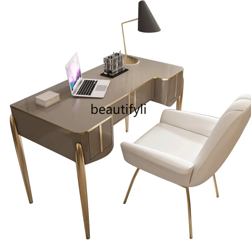 

Simple Post-Modern Affordable Luxury Style Bedroom Dressing Table Makeup Table Small Apartment Flip Desk Solid Wood