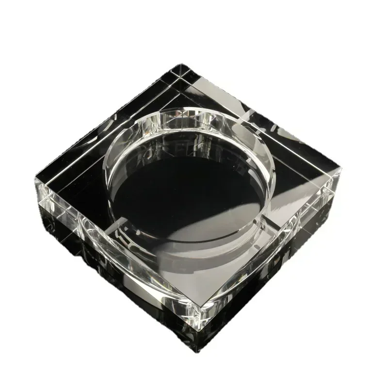 European Crystal Modern Ashtray for Office Glass Ashtray Smart Ashtray for Home Decor Portable Cigar Large Luxury Ashtray