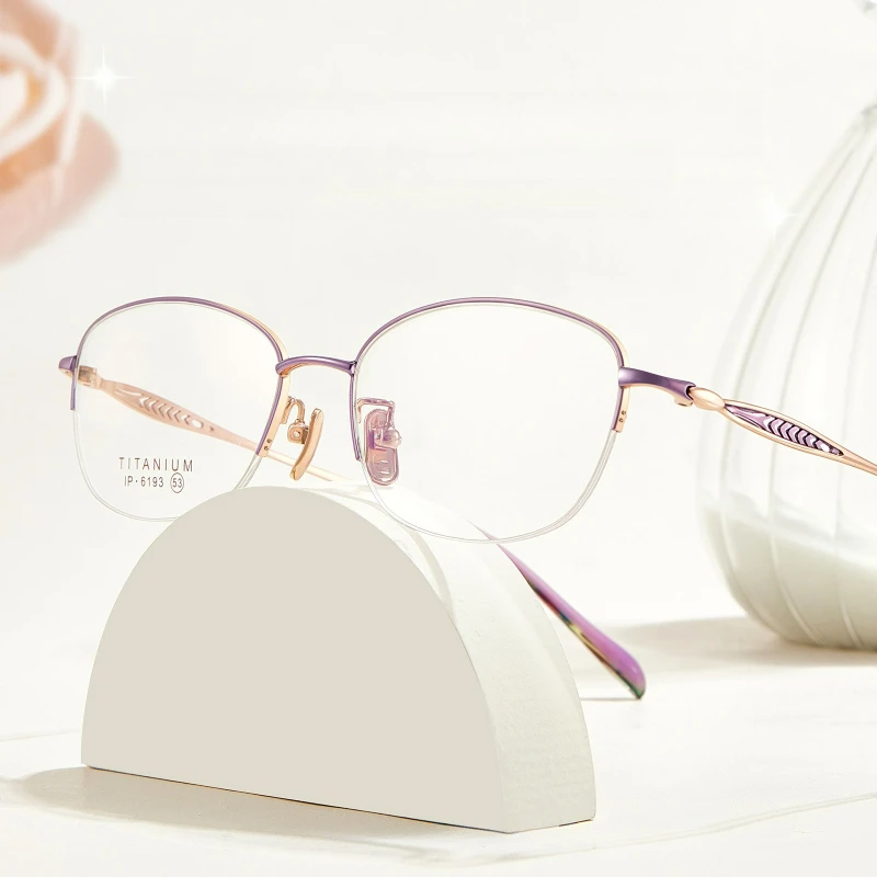 EYORA خفيفة التيتانيوم النقي البيضاوي نظارات للقراءة قصر النظر نظارات مد البصر مكافحة الضوء الأزرق النظارات التقدمية اللونية