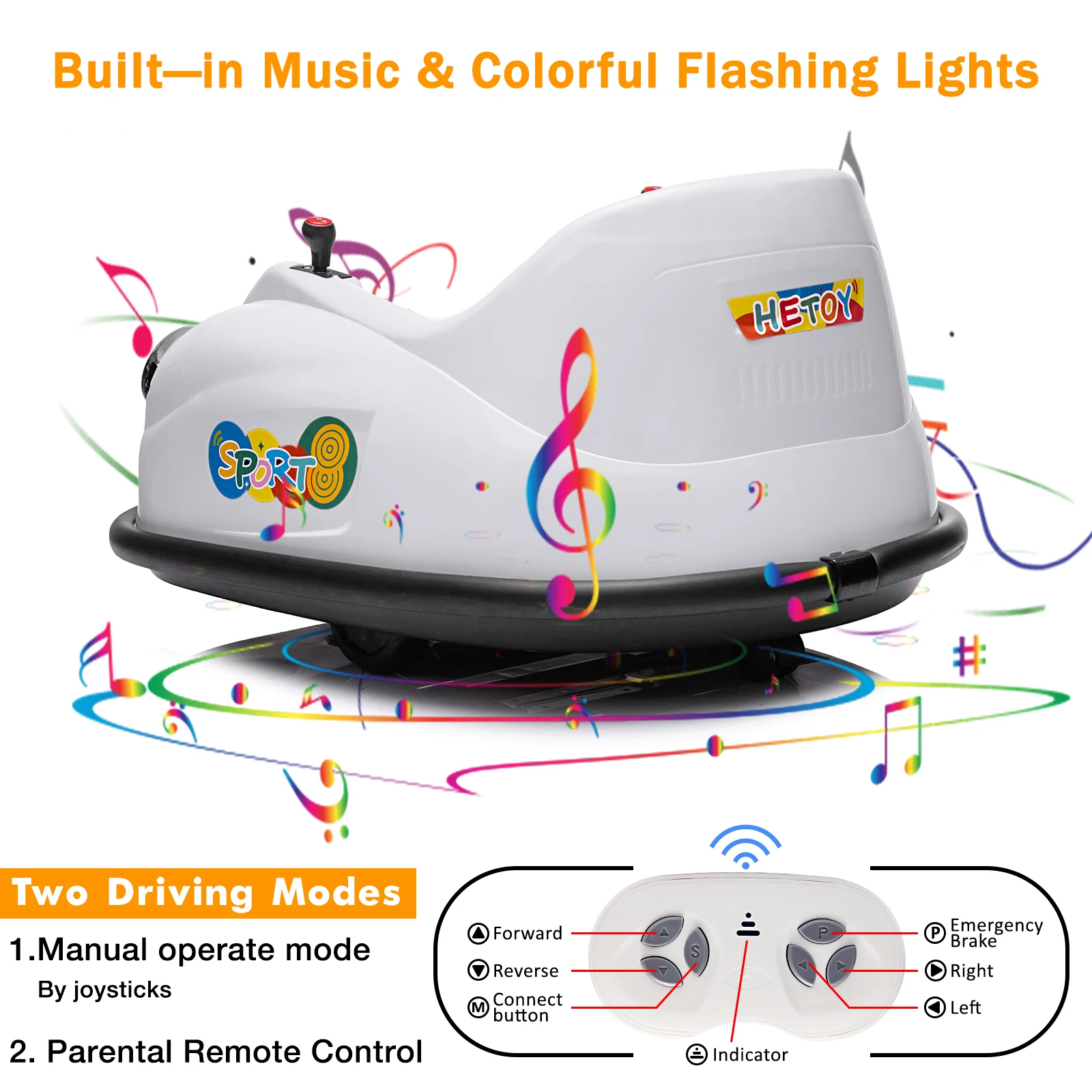 

Новый детский электромобиль-бамперкар 12В с родительским пультом управления 360° ° Вращающаяся игрушка с 2 скоростями, Bluetooth-музыкой и LED-подсветкой для малышей