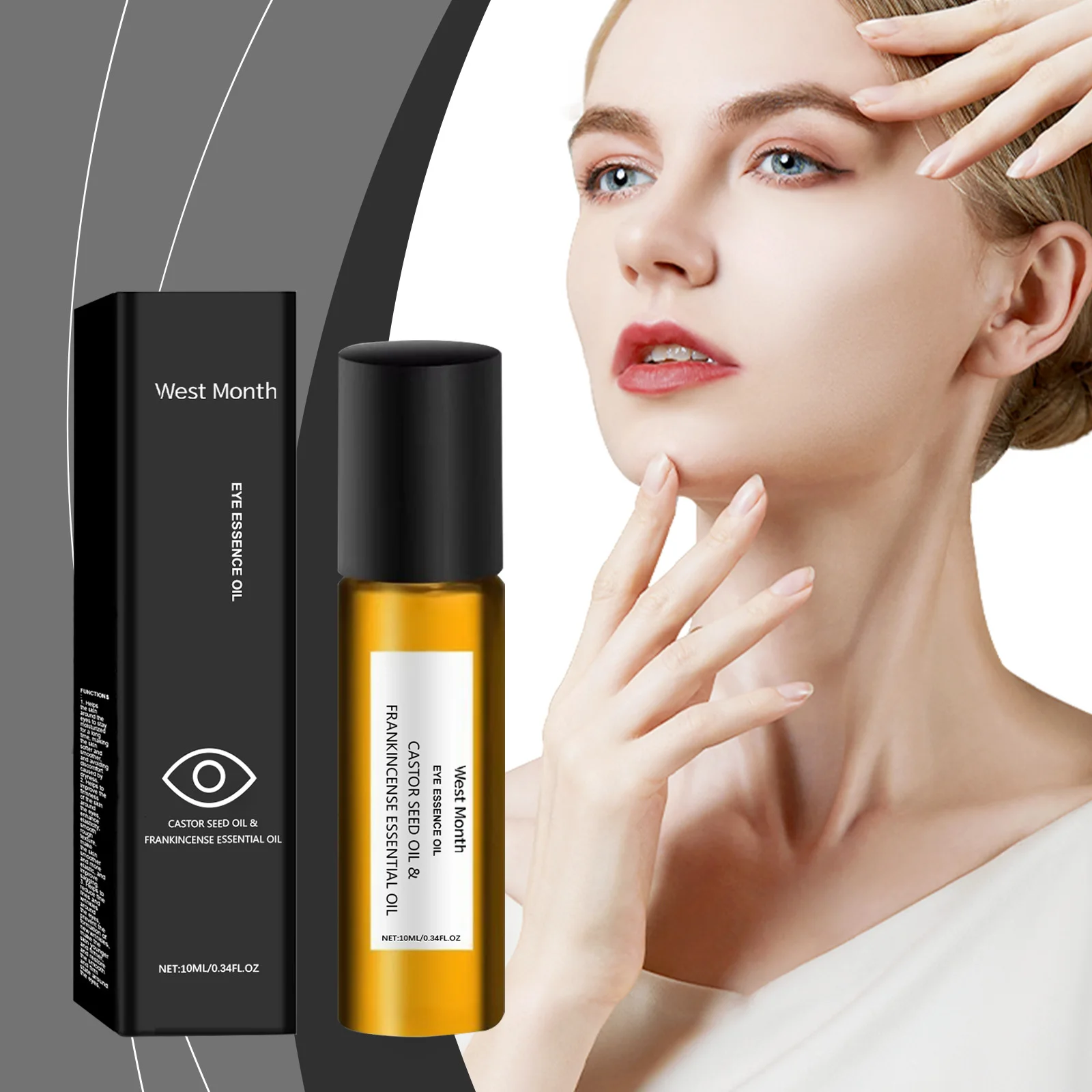 Olejek z nasion rycynu i kadzidła - naturalne serum na porost rzęs i brwi, leczenie cieni pod oczami, pielęgnacja przeciwstarzeniowa oczu