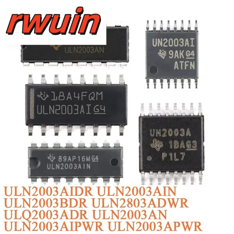 5Pcs ULN2003APWR ULN2003AIPWR ULN2003AIN ULN2003AIDR ULN2003AN SOIC-16 DIP-16 PDIP-16 TSSOP-16 7-Channel Darlington Transistor