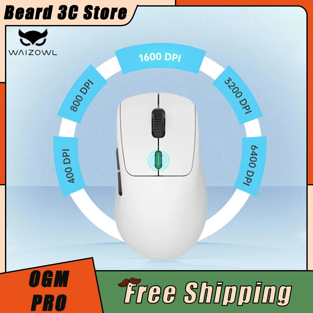 

Waizowl OGM Pro E-Sports Mouse Paw3395 Three Mode Bluetooth Gaming Wireless Mouse Lightweight Pc Gamer Accessoies Mice Man Gifts