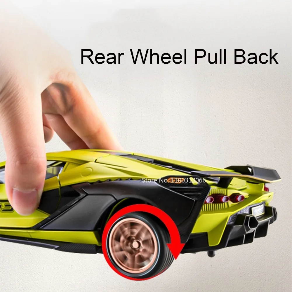 1:24 Scale Lambor Sian Veneno Toys Alloy Models Cars with Pull Back Light Music Miniature Vehicles Kids Children's Day Gifts
