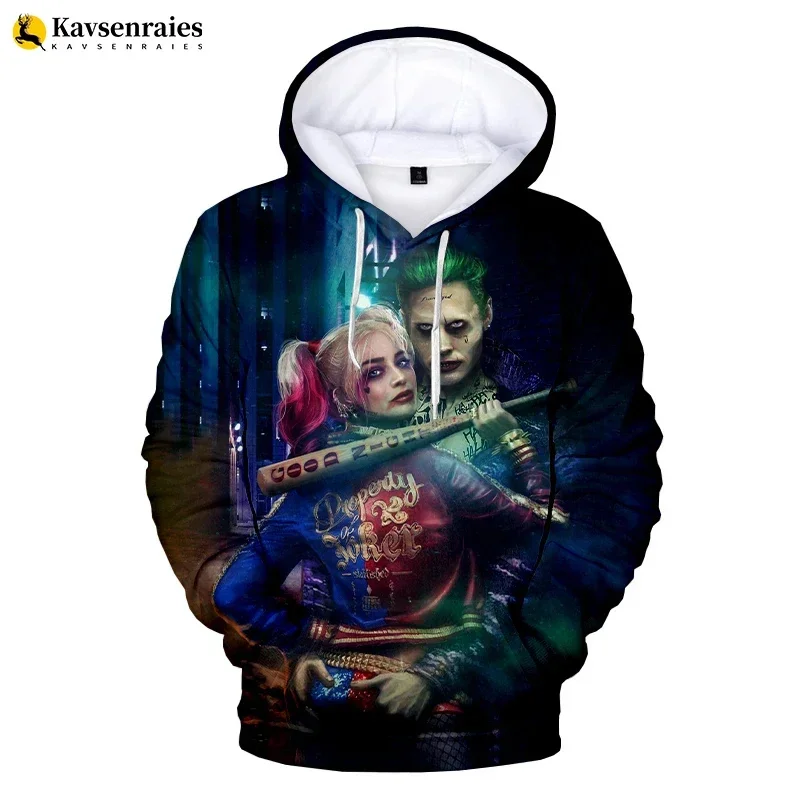 Clown Pattern Printing Men\'s Clothing Autumn Winter Loose Hoodie Trending Products Hooded Sweatshirts Clothes Streetwear Top