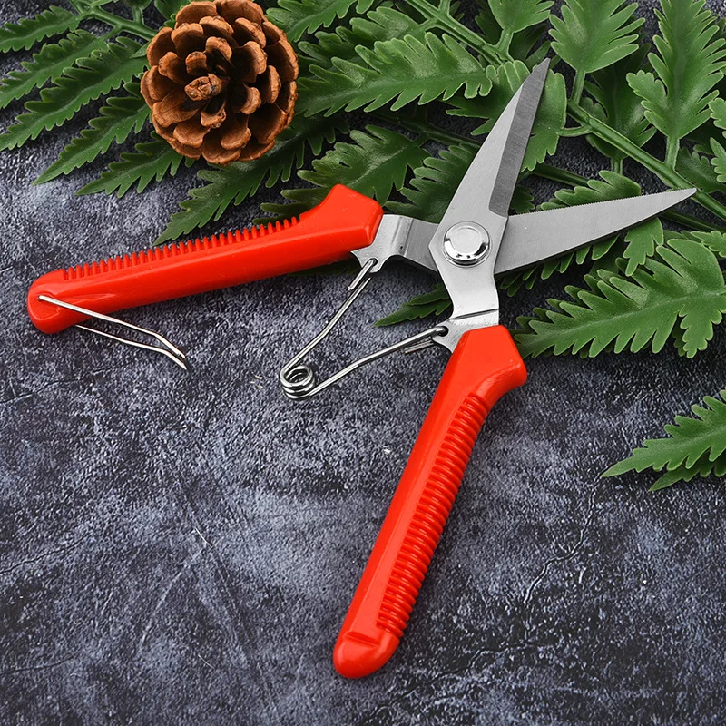 Professional Garden Pruning Shears 190mm - Stainless Steel Straight Head, Sharp for Bonsai, Home & Outdoor Plant, Flower Cutting