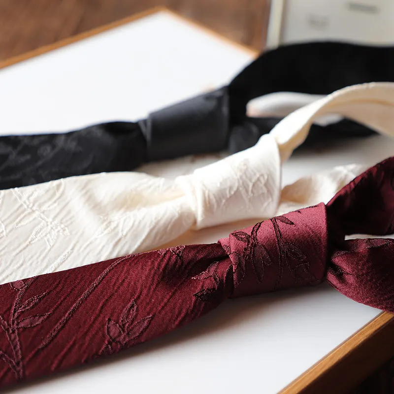 Creative Vintage Dark Pattern Classic Red Black White Men Necktie Formal Suit Accessory For Office Work Banquet Wedding Party