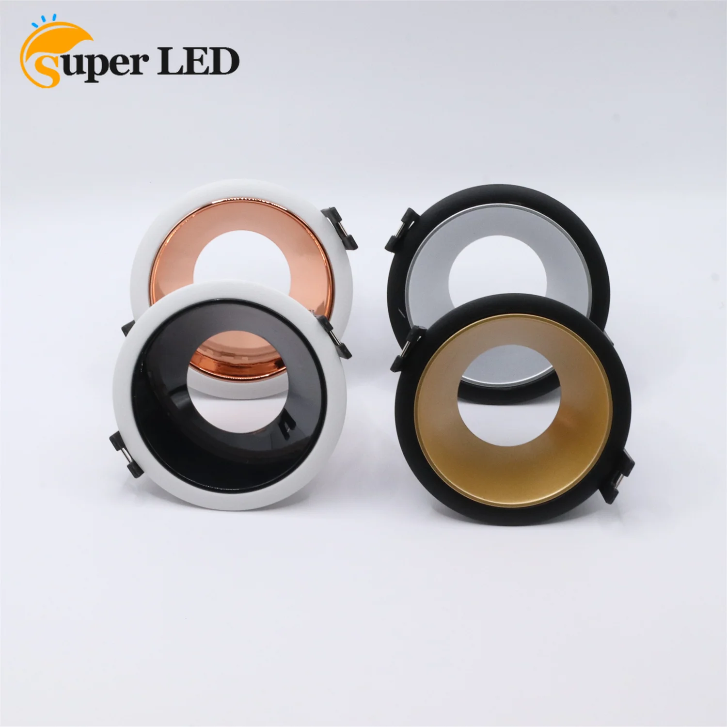 

Holder Adjustable for Spotlights To LED GU10 Recessed Round White Black Aluminum Alloy Cut Hole 75mm