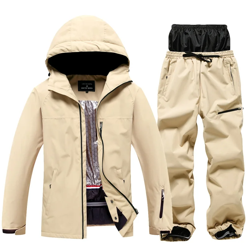 Traje de esquí de invierno Unisex, traje de nieve térmico impermeable a prueba de viento, traje de esquí de montaña con chaqueta y pantalones, conjunto para snowboard