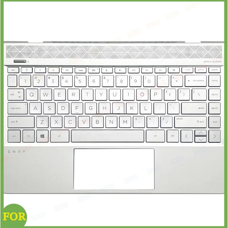 New Top Case US Keyboard for HP ENVY 13 13-AH TPN-W136 Laptop Palmrest Upper Cover with Backlit keyboard Replacement Glod Silver