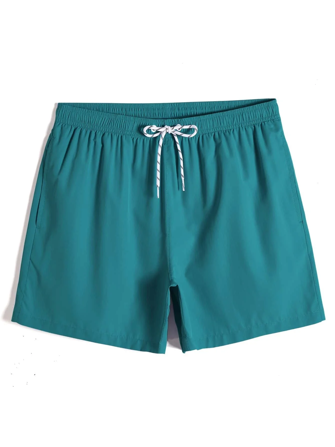 Manfinity Swimmode Men Drawstring Waist Solid Swim Trunks