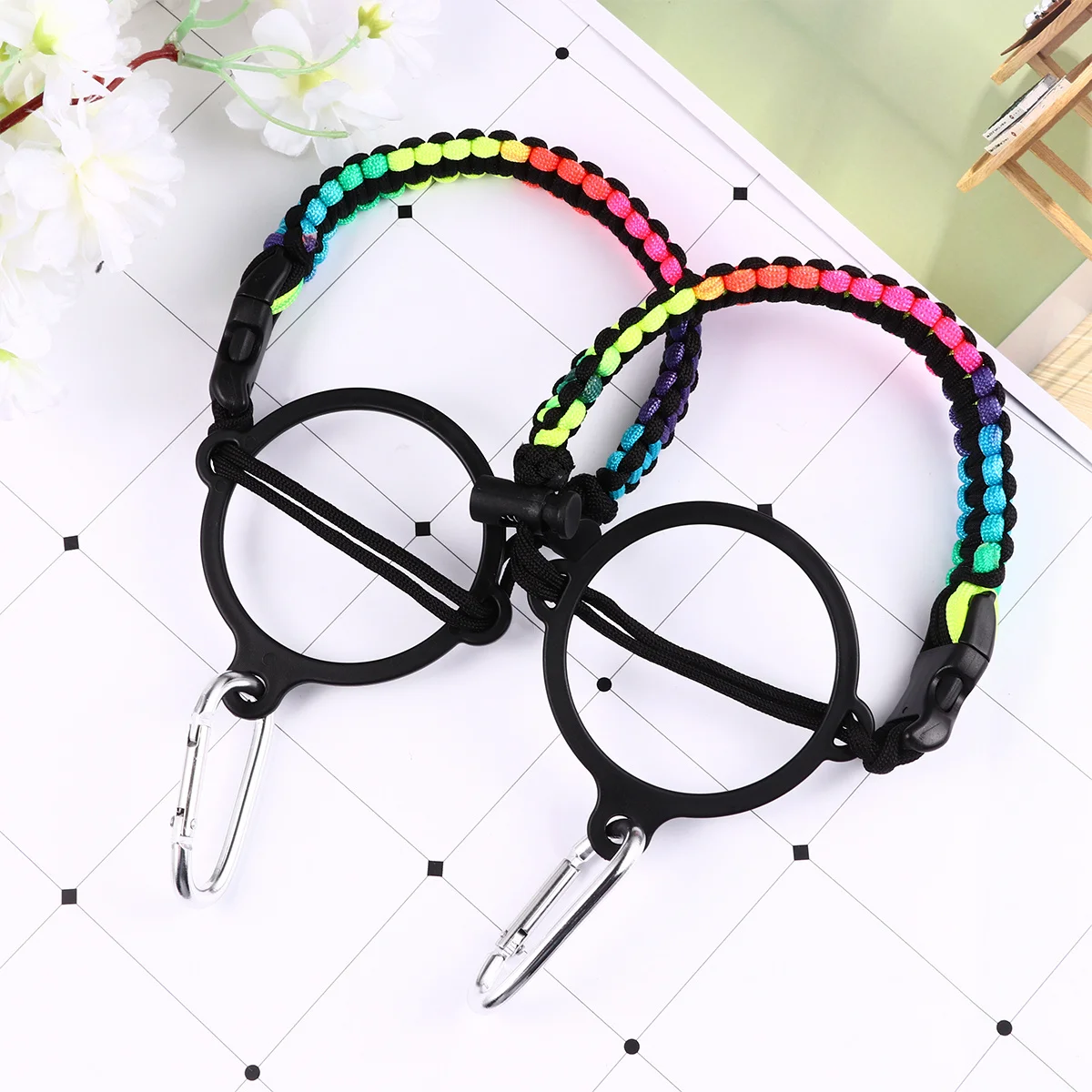 

2pcs Paracord Bottle Handle Heavy Duty 113Kg Tensile Strength Outdoor Survival Strap Emergency Rope Carabiner Included For