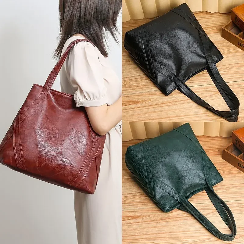 High Quality Luxury Women\'s Handbag Bucket Bag PU Leather Shoulder Bag Large Capacity Casual Retro Crossbody Bag   여자 가방