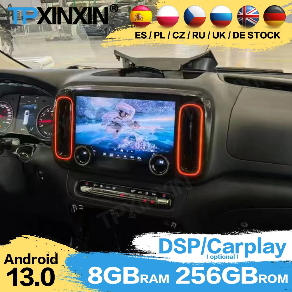 

12.8 With knob Car Radio Stereo Receiver For Benz Vito 2024 2025 Android Auto Carplay Multimedia Screen GPS Navigation Head Unit