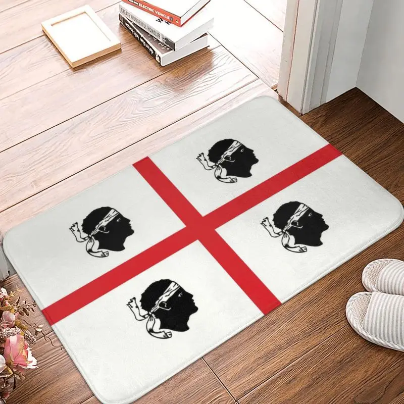 Flag Of Sardinia Front Door Mat Anti-Slip Indoor Absorbent Italy Sardegna Doormat Floor Bathroom Entrance Rug Carpet