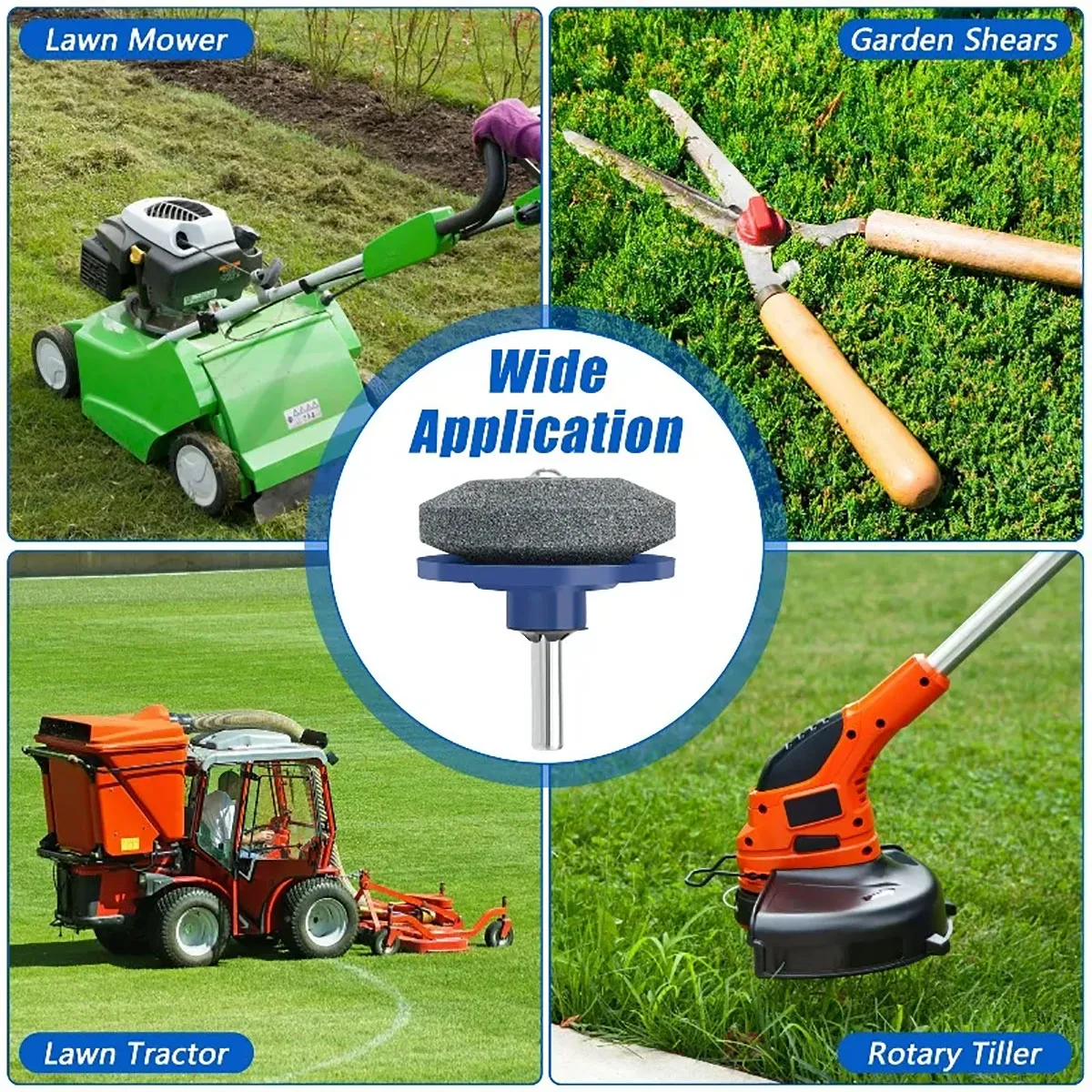 5Pcs 샤프닝 스톤 잔디 깎는 기계 샤프너 블레이드 도구 칼 샤프닝 금속 연삭 연마 전기 드릴 재 장착